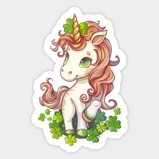 St Patrick Day Irish Unicorn Lepricorn Sticker